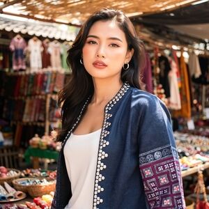 Size L - Indigo Blue Hemp Jacket 01